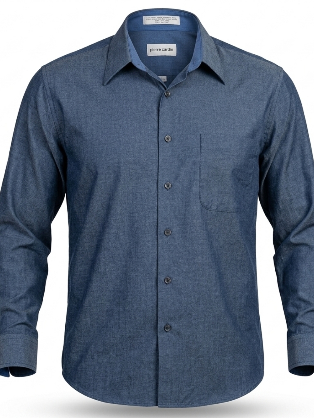 Pierre Cardin Men's Classic Blue Button Down Long Sleeve Dress Shirt Size 32/33